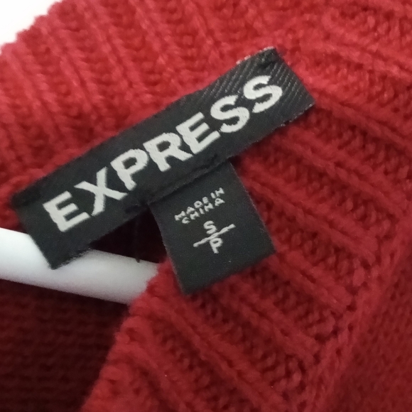 Express Deep Red Knit Sweater - Picture 2 of 3
